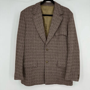 Vintage Pendleton Mens Sport Coat 46R Wool Brown Preppy Old Money Classic